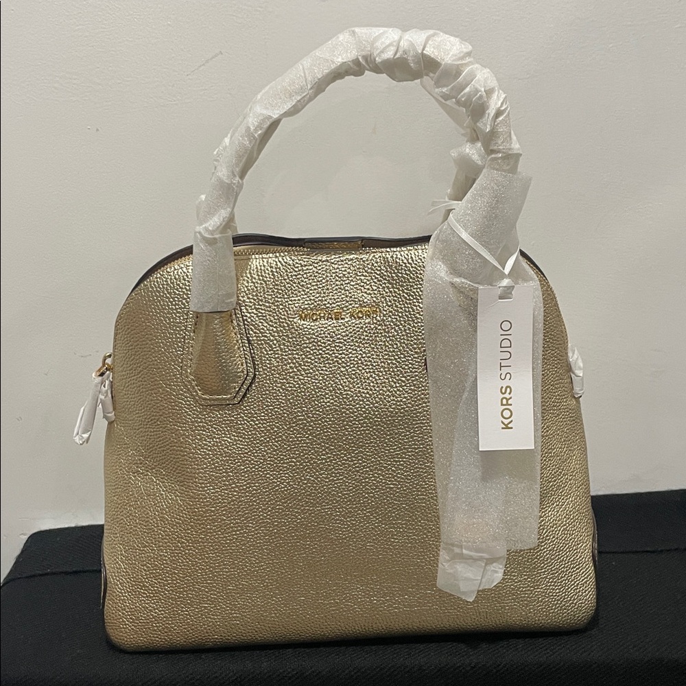 Michael Kors Leather Mercer Large Dome Satchel
